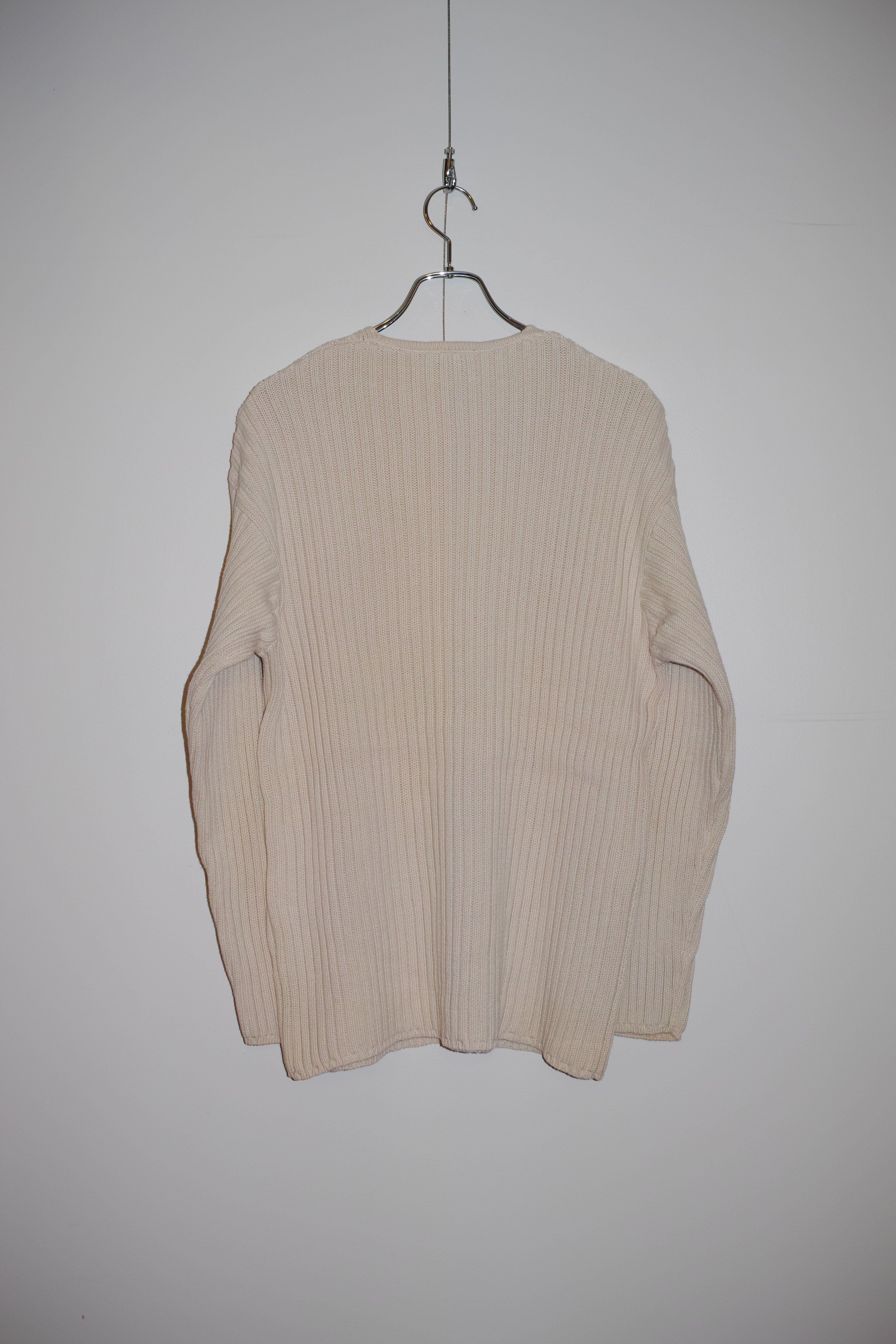 90s DKNY V-NECK COTTON RIB KNIT