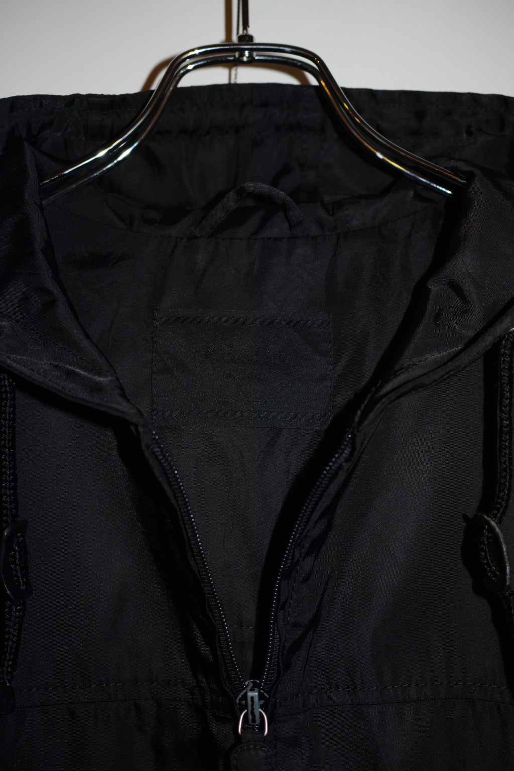 90s PRADA Uomo HOODED NYLON HALF COAT