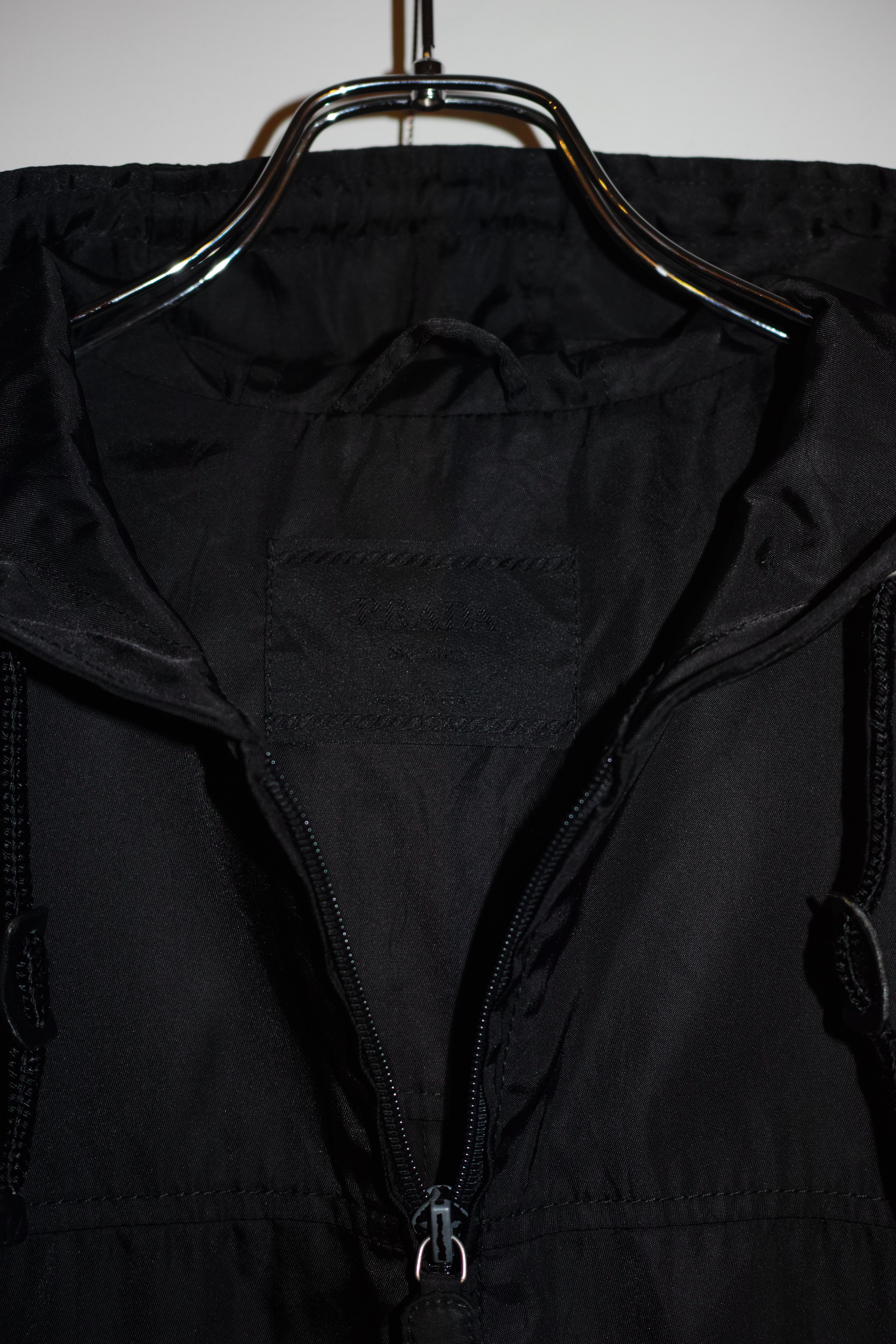 90s PRADA Uomo HOODED NYLON HALF COAT