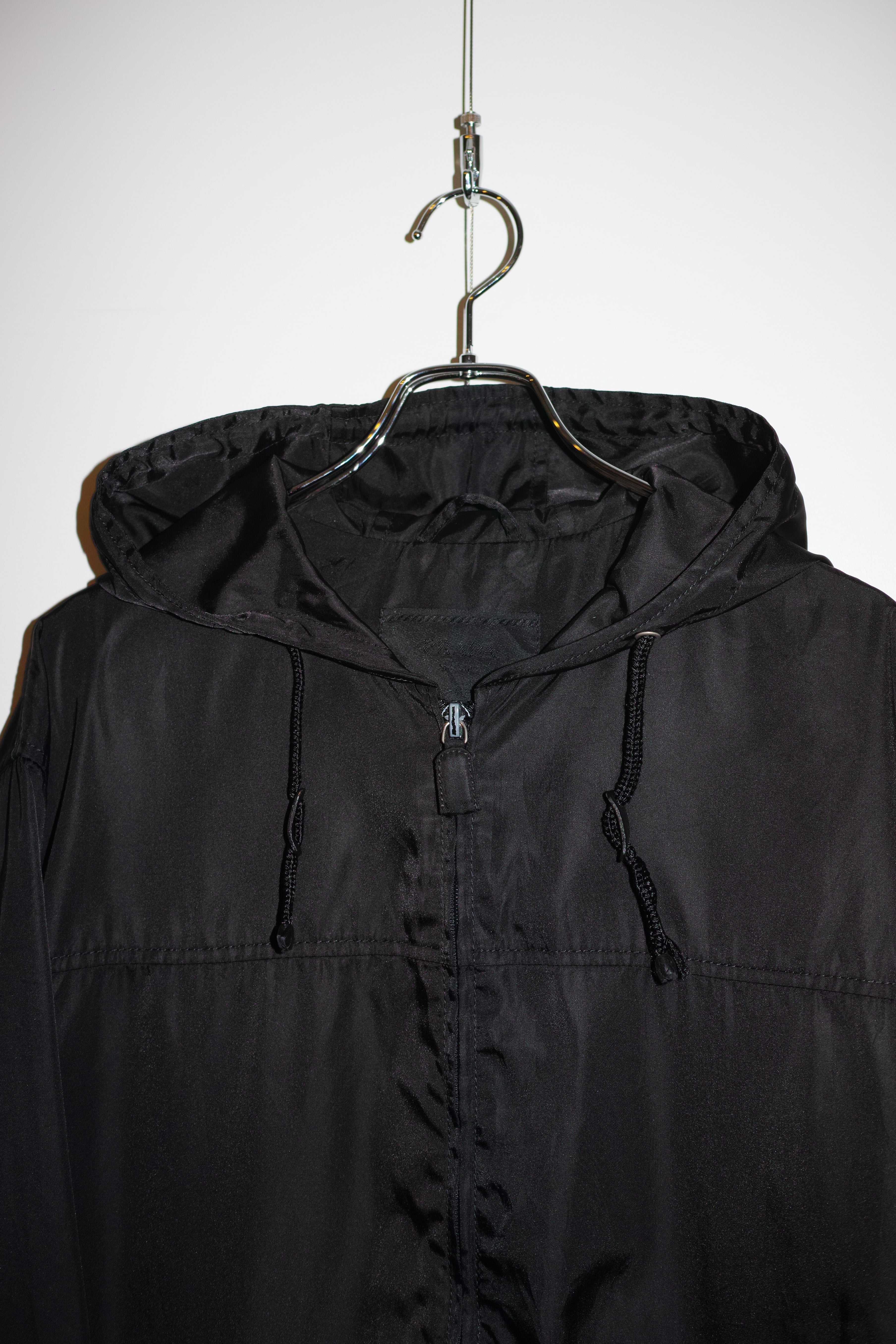 90s PRADA Uomo HOODED NYLON HALF COAT