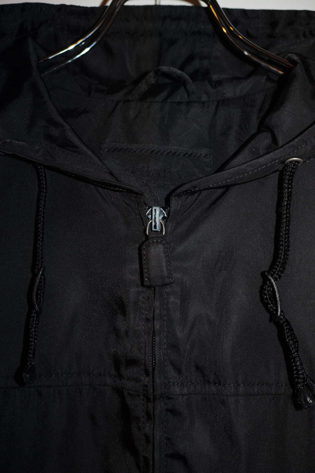 90s PRADA Uomo HOODED NYLON HALF COAT