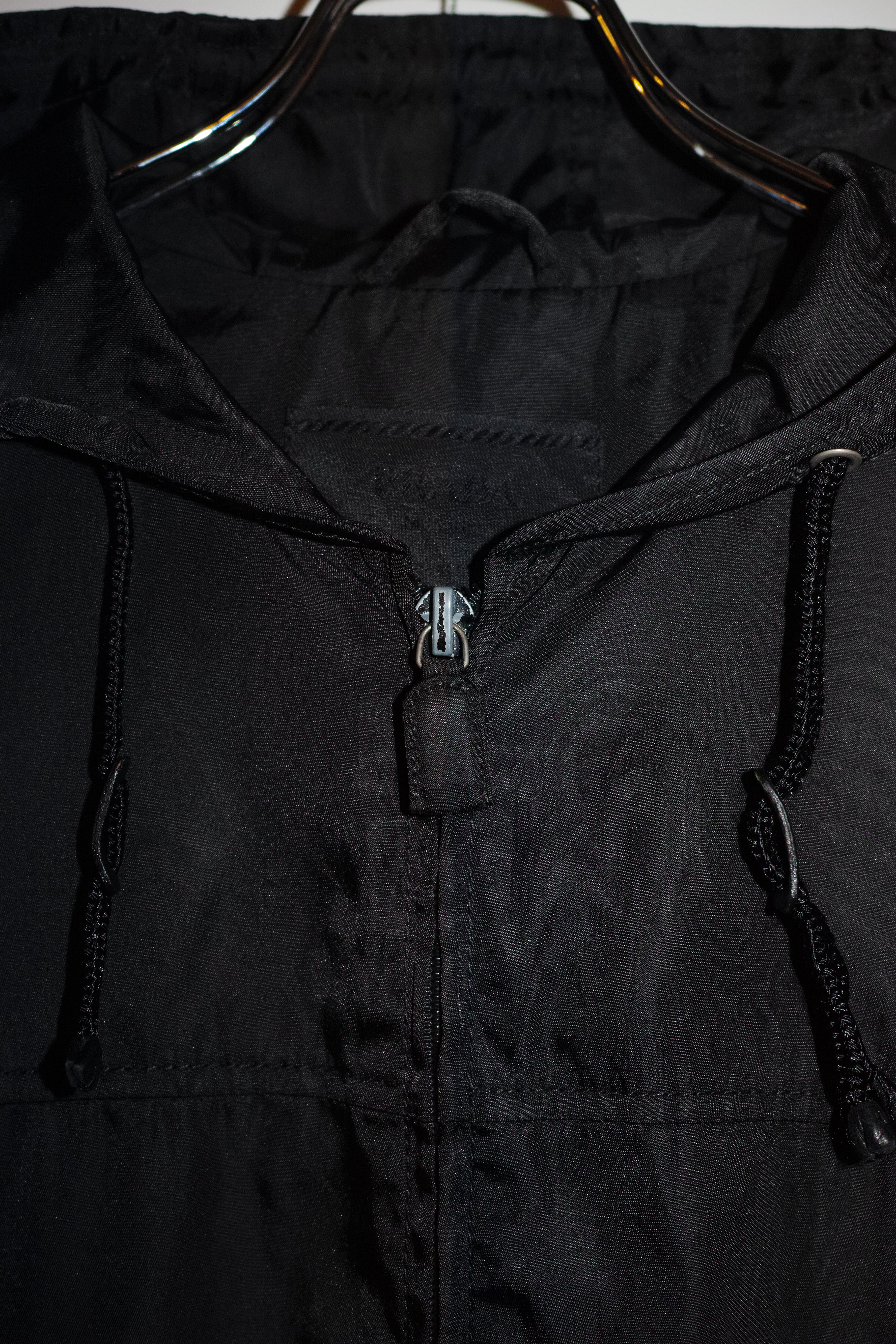 90s PRADA Uomo HOODED NYLON HALF COAT